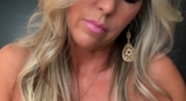 A ash-blonde mummy with fat tits has a..