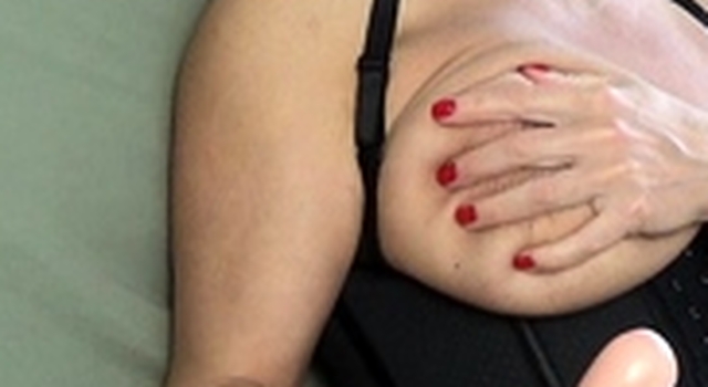 Fat saggy knockers sit on strapon
